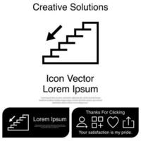 Stairs Down Icon Vector EPS 10