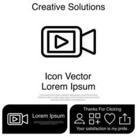 icono de cámara de vídeo eps vectoriales 10 vector
