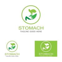 plantilla de vector de icono de diseño de logotipo de salud estomacal y cuidado estomacal