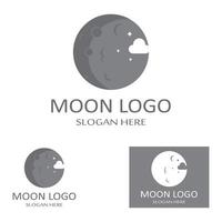 logotipo de luna llena y media luna, utilizando el diseño de concepto de icono de vector de logotipo y la ilustración de símbolo