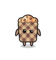 muffin cartoon with an arrogant expression vector