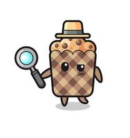 muffin detective character is analyzing a case vector