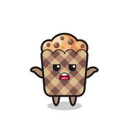 muffin mascota personaje diciendo no sé vector