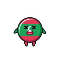 the dead maldives flag mascot character vector