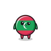 the mascot of the maldives flag with sceptical face vector