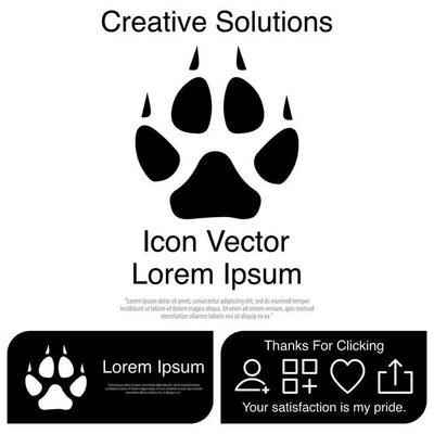 Animal Paw Icon Vector EPS 10