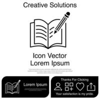 libro lápiz icono vector eps 10