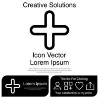 Plus Button Icon Vector EPS 10