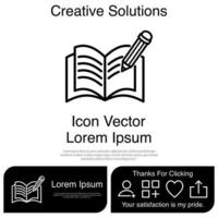 Book Pencil Icon Vector EPS 10