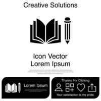 Book Pencil Icon Vector EPS 10