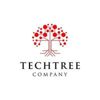 Tech tree digital logo design vector icon