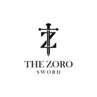 letter z with sword logo template vector