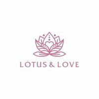 Lotus love beauty spa logo design Elegant flower vector