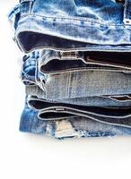 pila de jeans azules, textura de tela