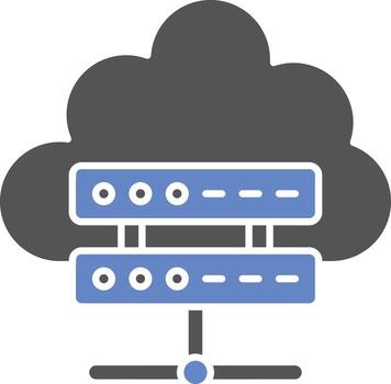 estilo de icono de computación en la nube vector