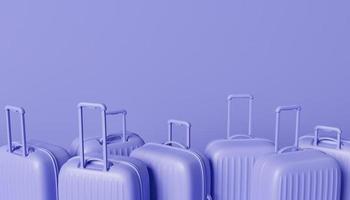 monochromatic banner of travel suitcases photo