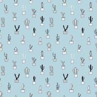 Cactus seamless pattern background. Vector illustration for fabric and gift wrap paper design.