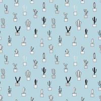 Cactus seamless pattern background. Vector illustration for fabric and gift wrap paper design.