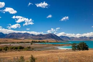Distant View of Lake Tekapo on a Summer's Day photo
