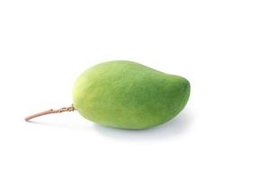 isolated green mango fruit on white photo