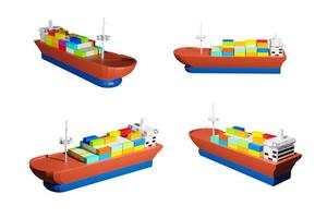 container ship in import export and business logistic photo