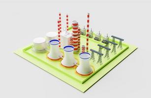 3d nuclear power plant factory photo