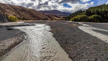 Scenic view of the Waitaki River in New Zealand photo