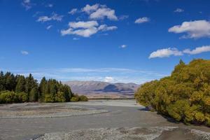 vista panorámica del río waitaki foto