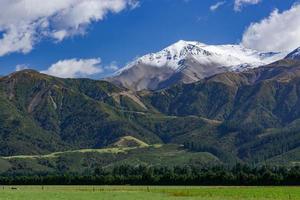 Scenic view of Mount Hutt in New Zealand photo