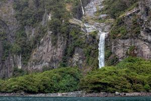 Waterfall at Milford Sound photo