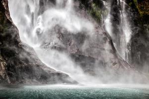 Waterfall at Milford Sound photo