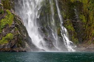 Waterfall at Milford Sound photo