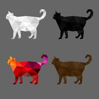 Set of cat polygon geometric. Vector illustration.