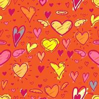 Heart seamless pattern background. Vector illustration.