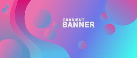 diseño de banner moderno y simple con fondo degradado morado y azul vector