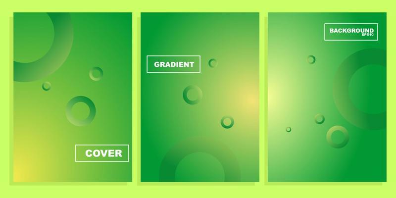 set of minimal cover templates with fresh green gradient background. suitable design for nature book