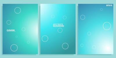 set of book covers with blue light gradient background. report book design template. vector