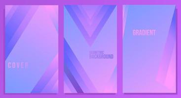 a set of modern abstract backgrounds with ultraviolet colors. design for book cover vector