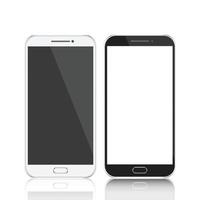 Smartphones black and white. Smartphone isolated. Vector illustration