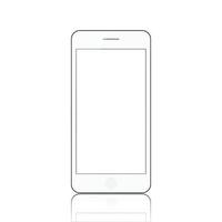 Nuevo estilo moderno de teléfono inteligente móvil realista aislado sobre fondo blanco. vector