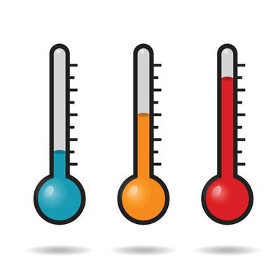 Thermometer with high temperature icon flat style Vector Image