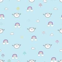 Cute bear seamless pattern background. Vector illustration.