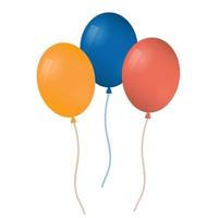 Colorful realistic helium balloons isolated on white background. vector