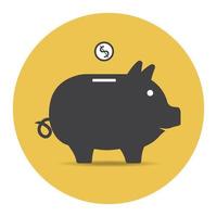 Piggy bank icon vector