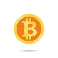 Bitcoin. Gold coin with Bitcoin symbol on white background. vector