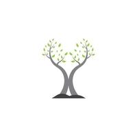 plantilla de diseño de concepto de logotipo de árbol y asta de naturaleza vector