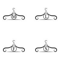 Fashion vector logo. Clothes hanger logo. Letter logo. Tailor emblem. Wardrobe icon - Vector design