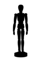 Silhouette of a Wooden Mannequin isolated. Basic Position. Vector illustration