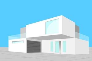 Architectural sketch of a modern exclusive house. Construction perspective architecture art background vector