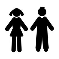 Modern Girl and Boy icon isolated on white background vector